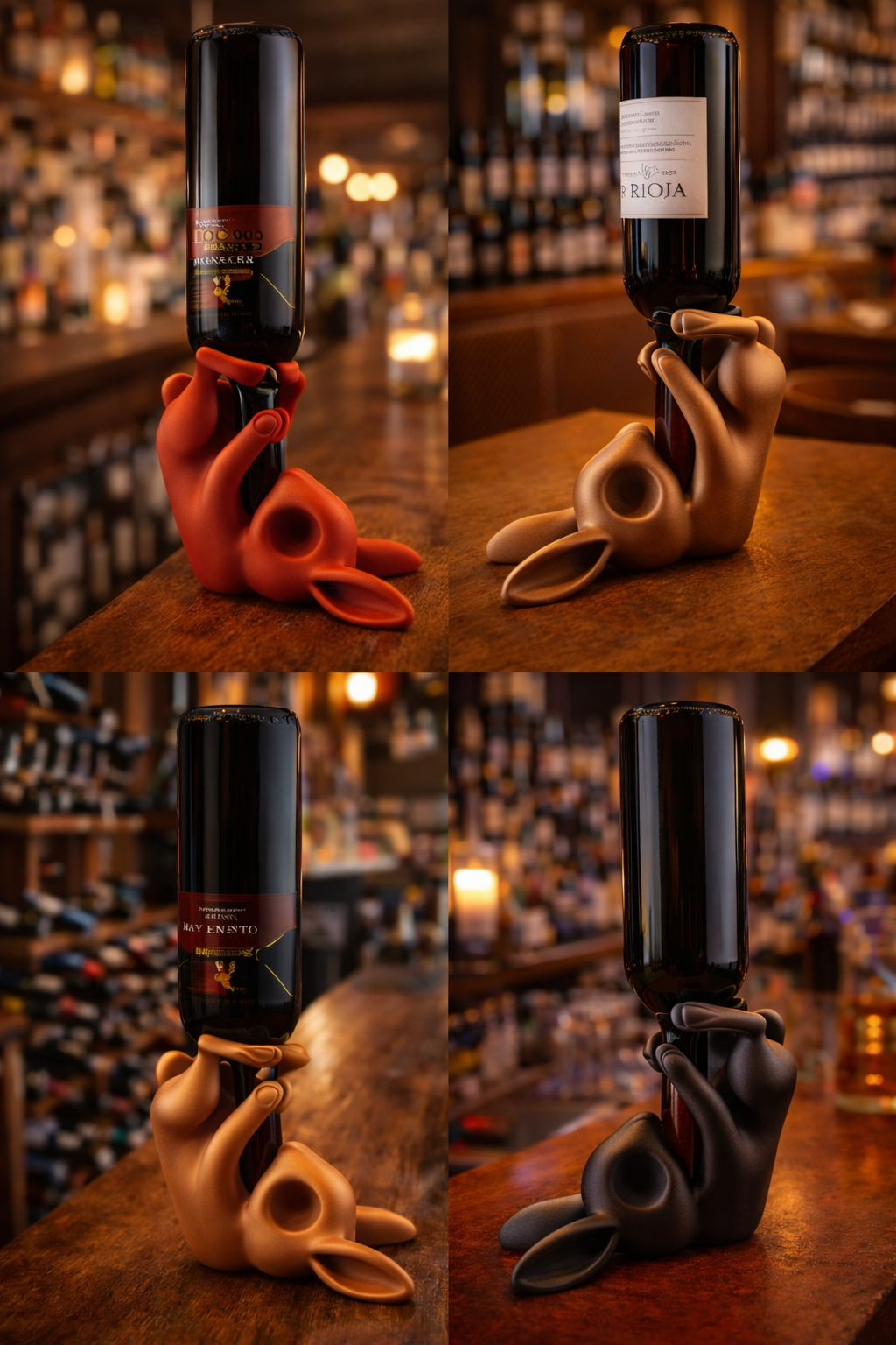 Portabottiglia Vino Coniglio – Wine Holder Design Moderno, Regalo Originale per Amanti del Vino, Decorazione Bar e Enotec