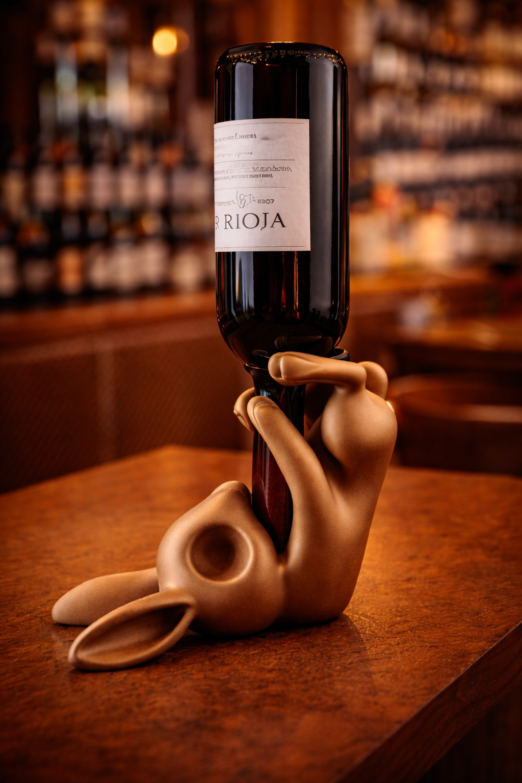 Portabottiglia Vino Coniglio – Wine Holder Design Moderno, Regalo Originale per Amanti del Vino, Decorazione Bar e Enotec