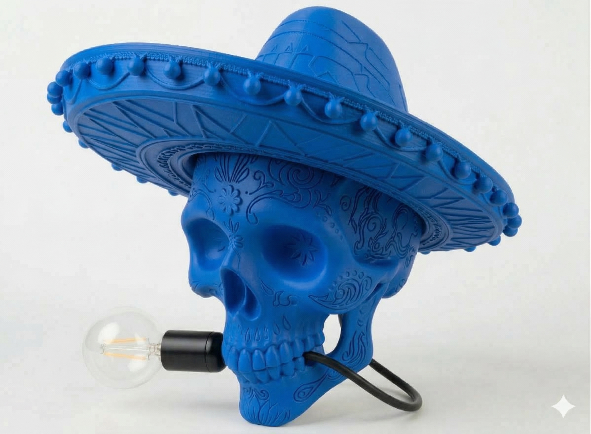 Lampada "Calavera Sombrero" – Design Messicano in Stampa 3D (22cm)