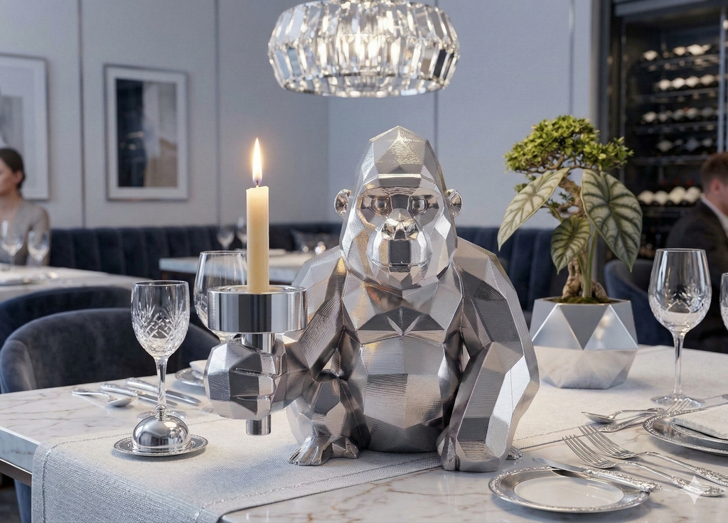 Gorilla Candle Holder – L'Incontro tra Design Poligonale e Stampa 3D