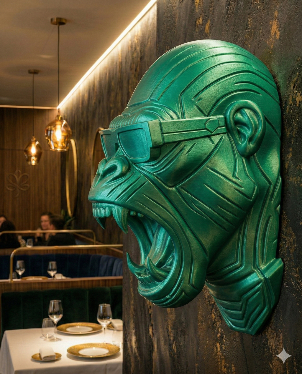 Cyber Gorilla – Scultura da Muro in Stampa 3D High-Tech (22cm)
