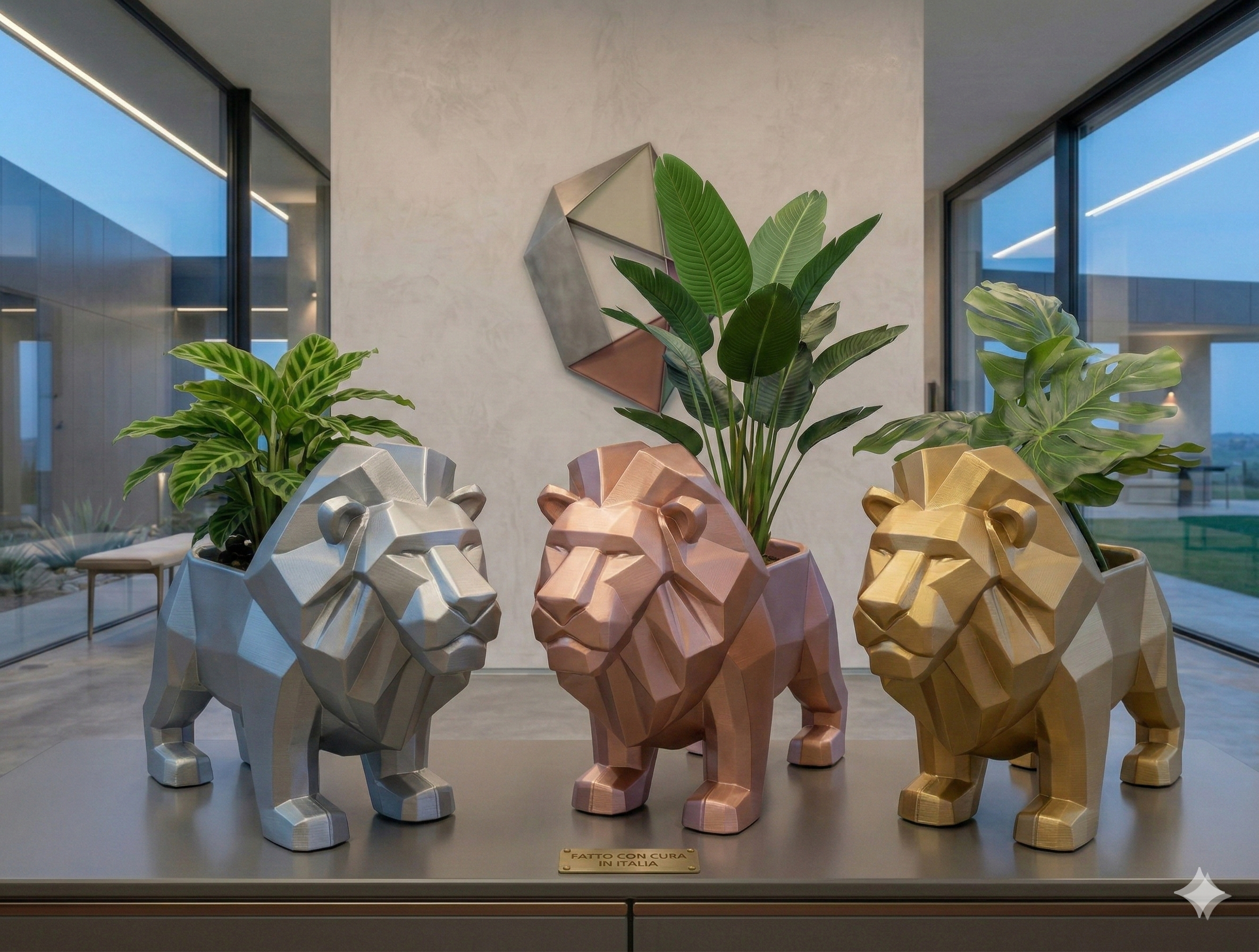 Ruggito di Stile: Il Vaso Leone 3D che Domina la Scena (15cm)