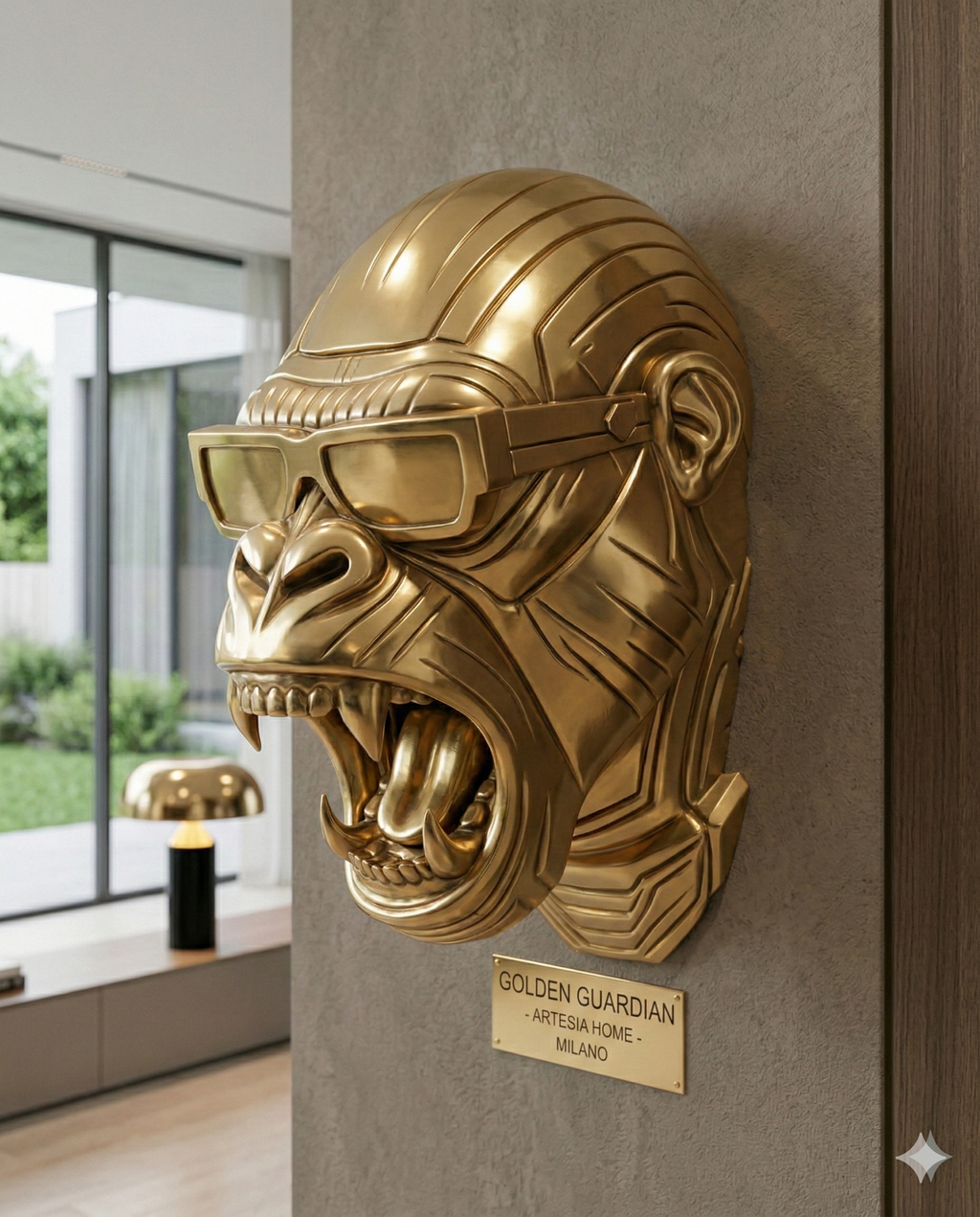 Cyber Gorilla – Scultura da Muro in Stampa 3D High-Tech (22cm)