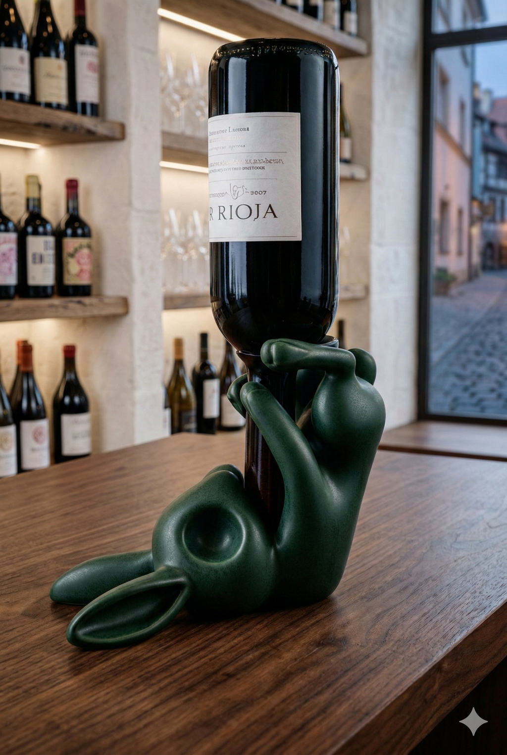 Portabottiglia Vino Coniglio – Wine Holder Design Moderno, Regalo Originale per Amanti del Vino, Decorazione Bar e Enotec