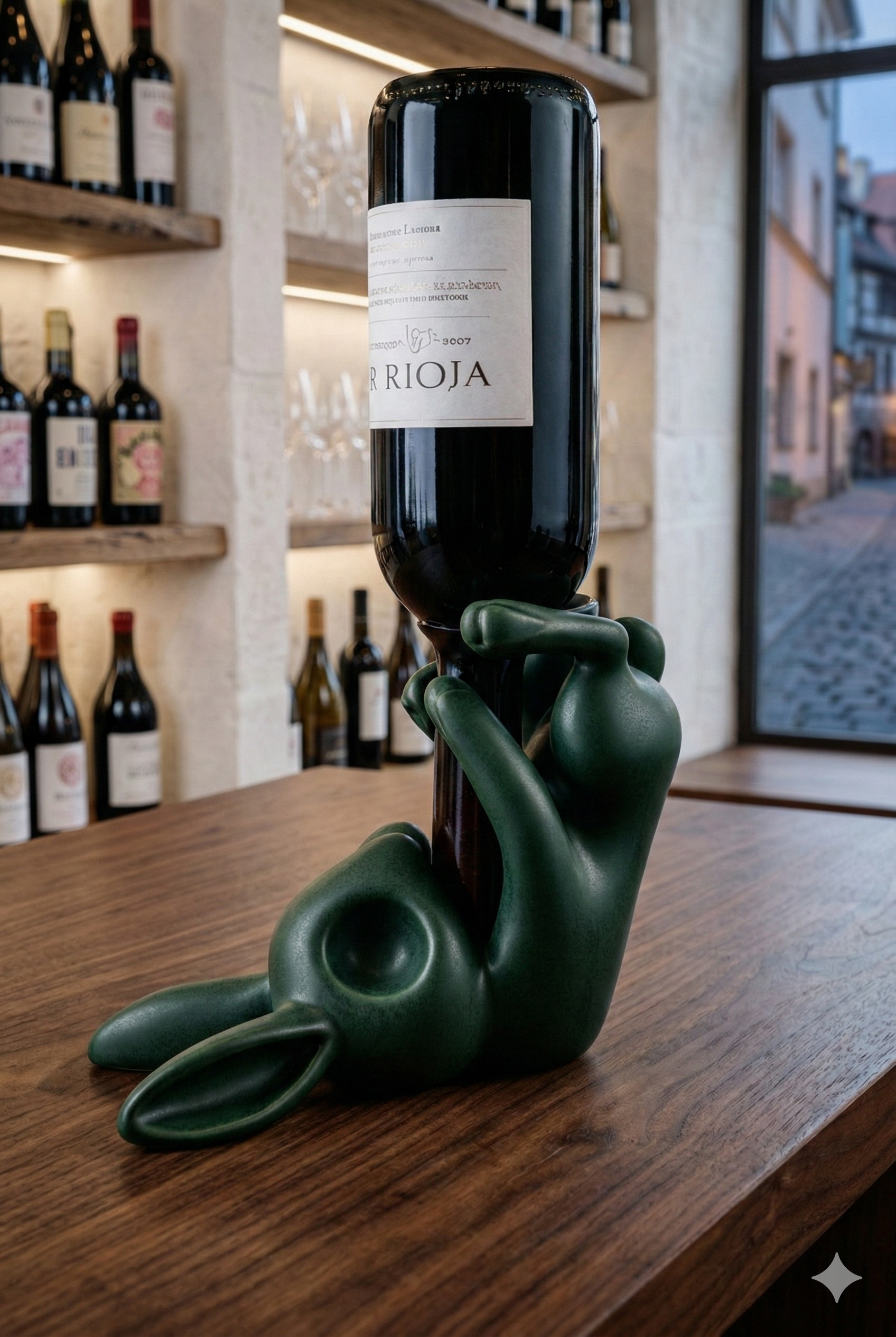 Portabottiglia Vino Coniglio – Wine Holder Design Moderno, Regalo Originale per Amanti del Vino, Decorazione Bar e Enotec