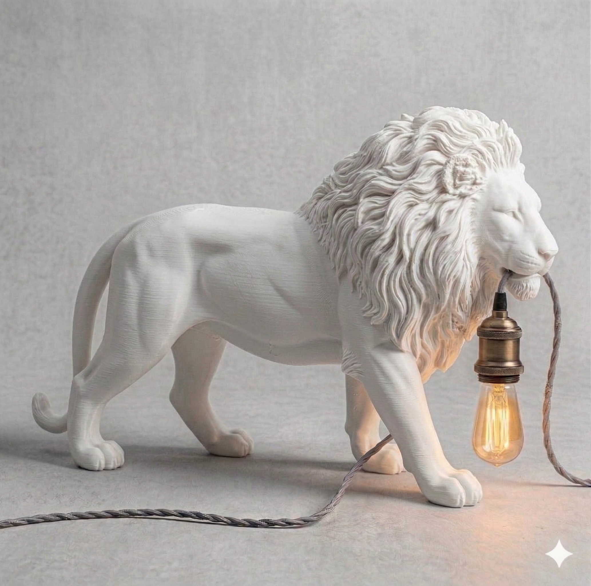 Lampada da Tavolo "King Lion" – Eccellenza dell'Artigianato Digitale